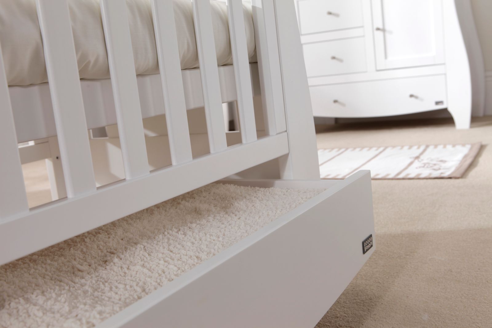 Katie Sleigh Space Saver Cot Bed White2